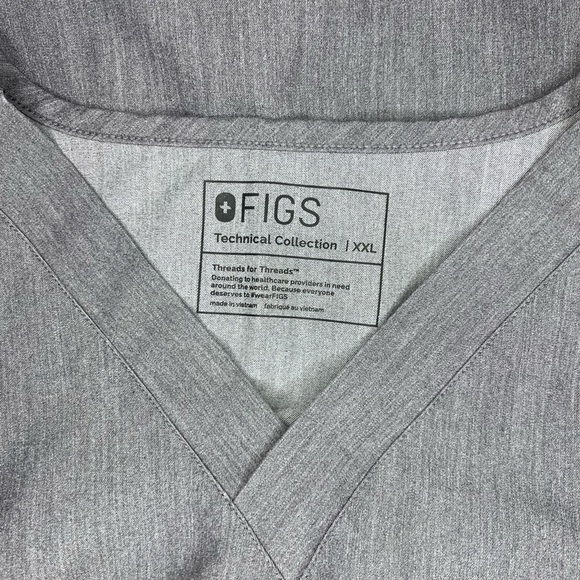 Figs Unisex Scrub Top Graphite Gray XXL 2XL Three Pocket - Picture 4 of 4